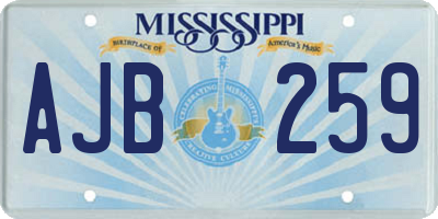 MS license plate AJB259