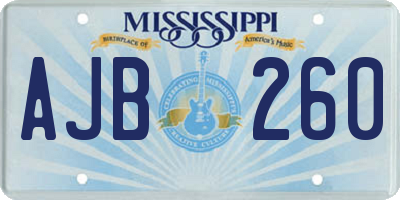 MS license plate AJB260