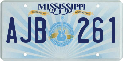 MS license plate AJB261