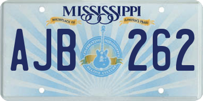 MS license plate AJB262
