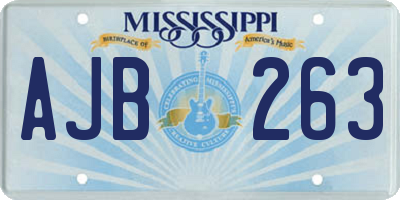 MS license plate AJB263