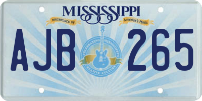 MS license plate AJB265