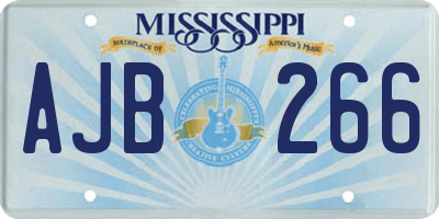 MS license plate AJB266