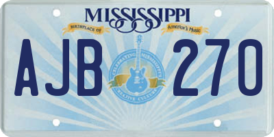 MS license plate AJB270