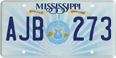 MS license plate AJB273
