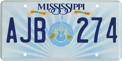 MS license plate AJB274