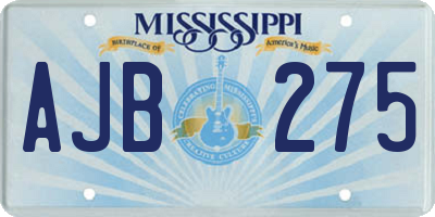 MS license plate AJB275