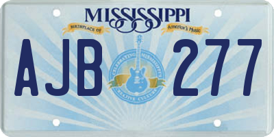 MS license plate AJB277