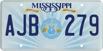 MS license plate AJB279
