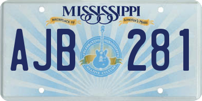 MS license plate AJB281