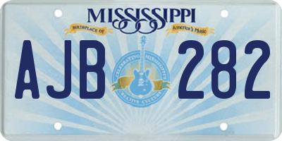 MS license plate AJB282