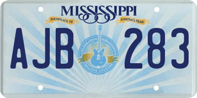 MS license plate AJB283