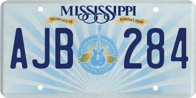 MS license plate AJB284