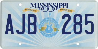 MS license plate AJB285