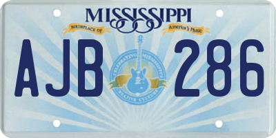 MS license plate AJB286