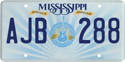 MS license plate AJB288