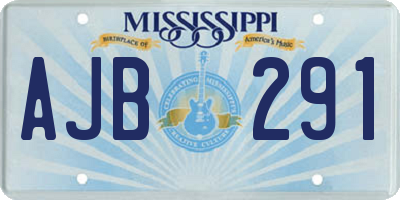 MS license plate AJB291
