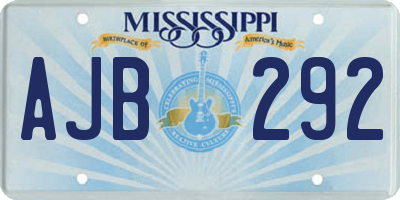 MS license plate AJB292