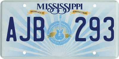 MS license plate AJB293