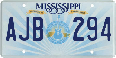 MS license plate AJB294