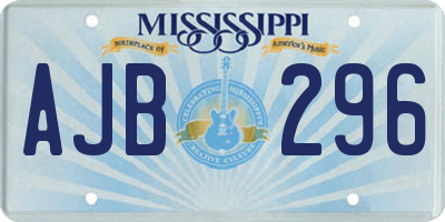MS license plate AJB296