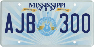 MS license plate AJB300