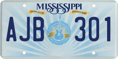 MS license plate AJB301
