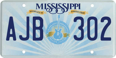 MS license plate AJB302