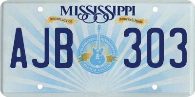 MS license plate AJB303