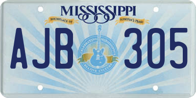 MS license plate AJB305