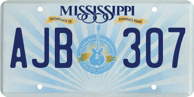 MS license plate AJB307