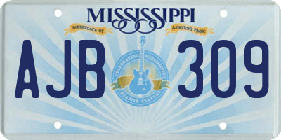 MS license plate AJB309