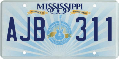 MS license plate AJB311