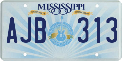 MS license plate AJB313