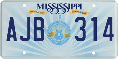 MS license plate AJB314