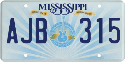 MS license plate AJB315