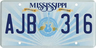 MS license plate AJB316
