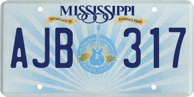 MS license plate AJB317