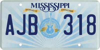 MS license plate AJB318