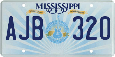 MS license plate AJB320