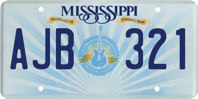 MS license plate AJB321