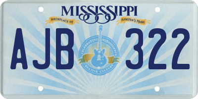 MS license plate AJB322