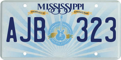 MS license plate AJB323