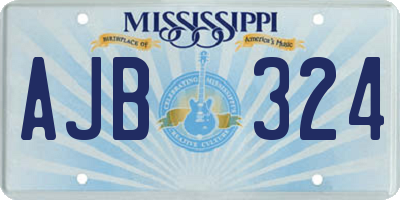 MS license plate AJB324