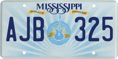 MS license plate AJB325