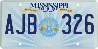 MS license plate AJB326