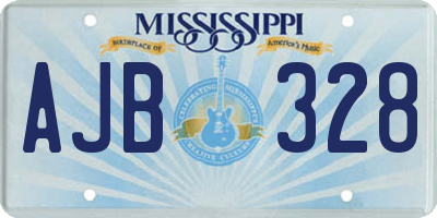 MS license plate AJB328