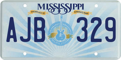MS license plate AJB329