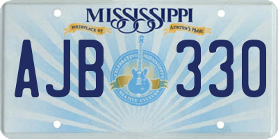 MS license plate AJB330