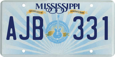 MS license plate AJB331
